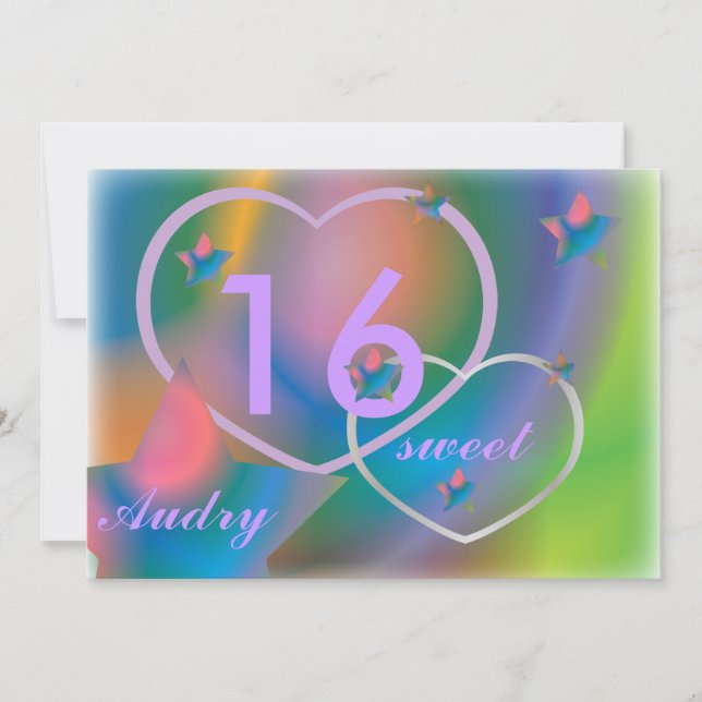 Reserve A Data Rainbow Sweet Sessenta Convite-Personalizar (Frente)