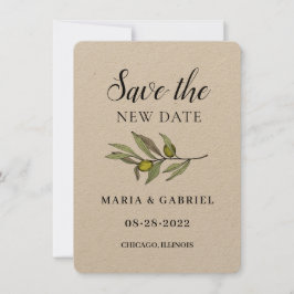 Reserve A Data Ramo de Oliva Simples. Mudança de Casamento da Art