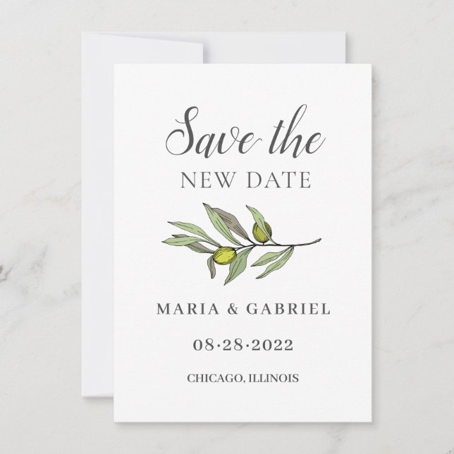 Reserve A Data Ramo de Oliva Tuscana. Mudança de Casamento Botâni (Frente)