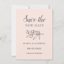 Reserve A Data Ramo de Oliveira. Mudança de casamento cor-de-rosa