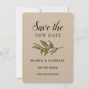 Reserve A Data Ramo de Oliveira Simples. Mudança de casamento rús