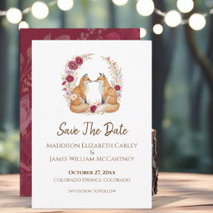 Reserve A Data Raposa Jovial Floral de Outono