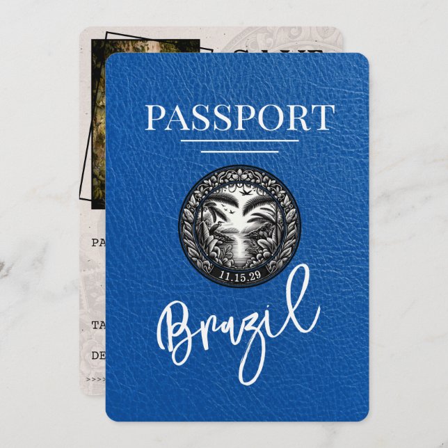 Reserve A Data Real Blue Brasil Passaporte Salvar Data (Frente/Verso)