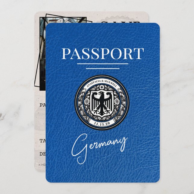 Reserve A Data Real Blue Germany Passaporte Salvar A Data (Frente/Verso)