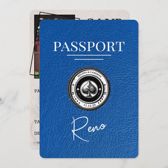 Reserve A Data Real Blue Reno Passaporte Salvar A Data (Frente/Verso)