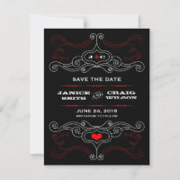 Red & Black Rock 'n' Roll Music Themed Weding