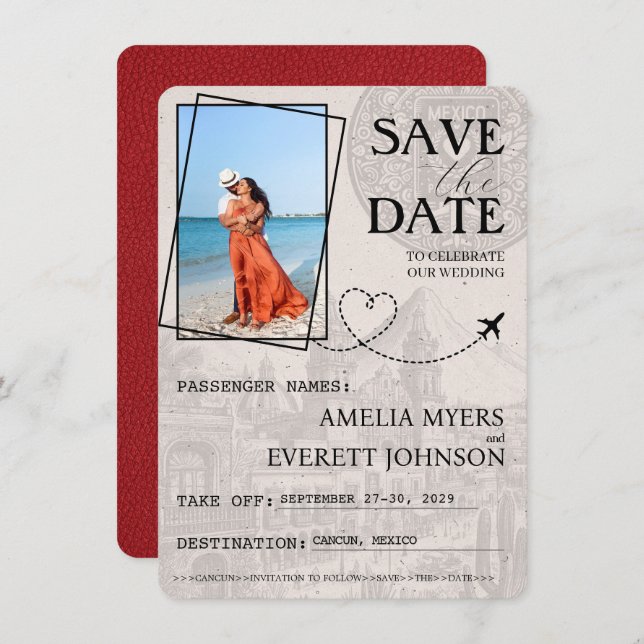 Reserve A Data Red Cancun Passport Salvar a Data (Frente/Verso)