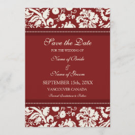Reserve A Data Red Cream Weding Save the Date Card