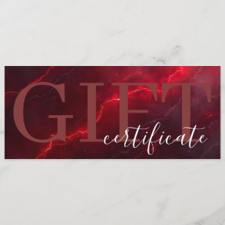 Reserve A Data Red Dark Chic Bold Elegant Luxury Gift Certificate
