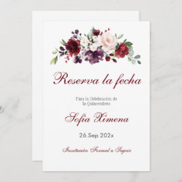 Reserve A Data Red Floral Quinceanera