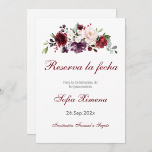 Reserve A Data Red Floral Quinceanera