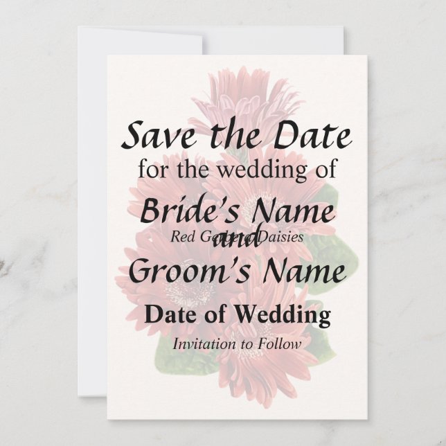 Reserve A Data Red Gerbera Daisies (Frente)