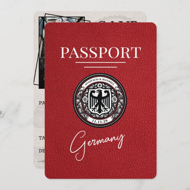 Reserve A Data Red Germany Passaporte Salvar Data (Frente/Verso)