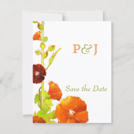 Reserve A Data Red Hollyhocks Casamento Salve a Data