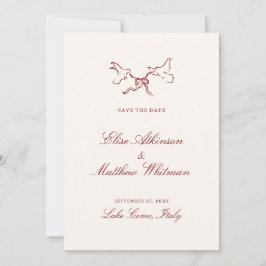 Reserve A Data Red Illustrated Whimsical Wedding