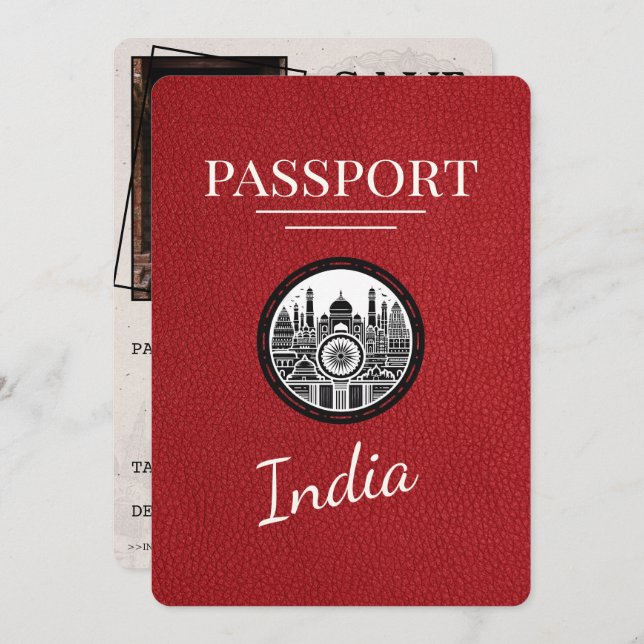 Reserve A Data Red India Passport Salvar a Data (Frente/Verso)