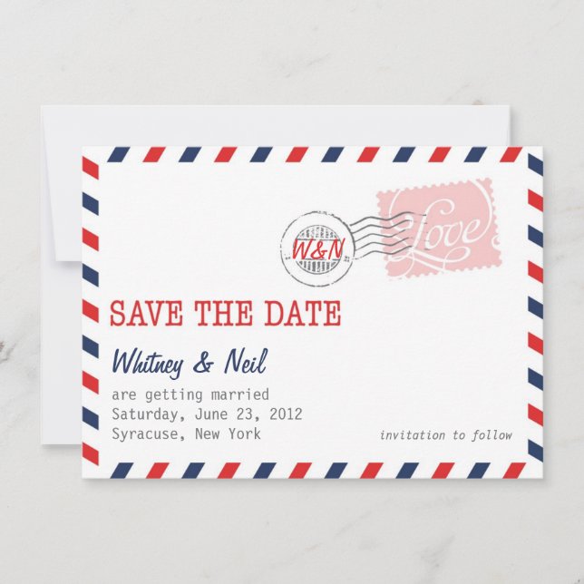 Reserve A Data Red Save the Date Postal Service Collection (Frente)