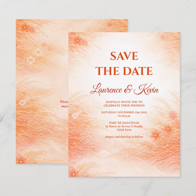 Reserve A Data Red Seigaiha – Japanese Wedding Collection (Frente/Verso)