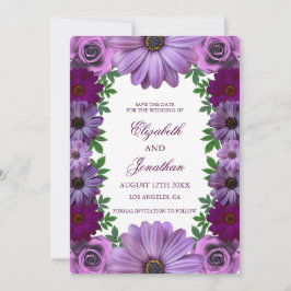 Reserve A Data Regal Purple Floral Wedding