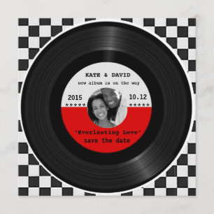 Reserve A Data Registro de vinil retrô l Moderno salvar a data