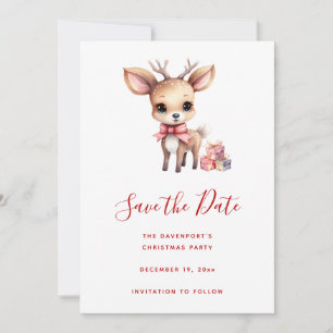Reserve A Data Reindeer de Natal bonito com presentes de Natal