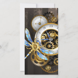 Reserve A Data Relógio Steampunk com Libélula Mecânica