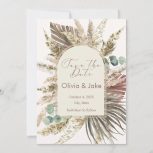 Reserve A Data Relvado de Grama Pampas Salve a Data   Boho Rústic