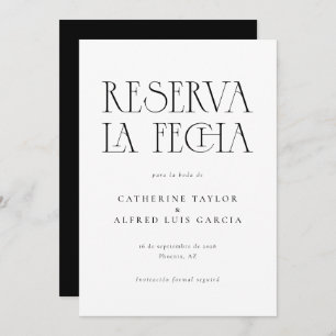 Reserve A Data Reserva La Fecha Black White Casamento Espanhol
