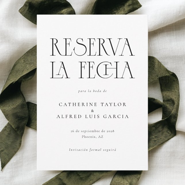 Reserve A Data Reserva La Fecha Black White Foto De Casamento Esp (Criador carregado)