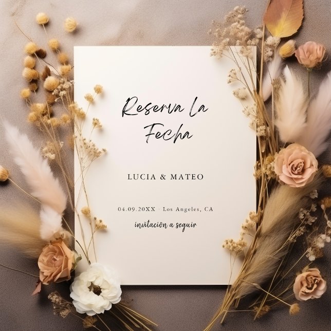 Reserve A Data Reserva La Fecha | Caligrafia Casamento Espanhol (Criador carregado)