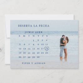 Reserve A Data Reserva La Fecha Marinho Simples Foto do Calendári