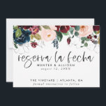 Reserve A Data Reserva La Fecha Modern FloralConvite<br><div class="desc">Este casamento fotográfico moderno salve o cartão plano de data tem um design quente e minimalista. A frente apresenta um texto animado de script acima de seus primeiros nomes e data. No verso, definimos o plano de fundo como transparente, para que a cor do papel sirva de base. Você pode...</div>