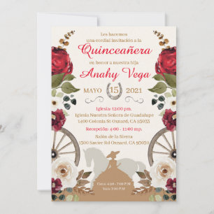 Reserve A Data Reserva La Fecha Quinceanera Red Charra, Watercol