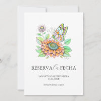 Reserva la Fecha Quinceañeras Mariposas