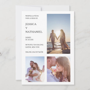Reserve A Data Reserva La Fecha White Photo Collage Espanhol
