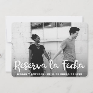 Reserve A Data Reserva la Fecha White Text Overlay Foto Espanhola