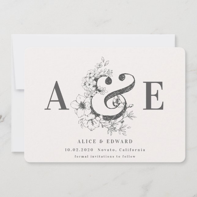 Reserve A Data Retenção floral feita à mão (Frente)