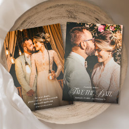 Reserve A Data Retrato De Casamento De Foto Da Caligrafia Elegant