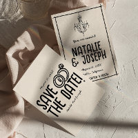 Retro Black White Hand Drawn Casamento Único Quirk