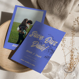 Reserve A Data Retro Blue Funky Bold Modern Unique Fun Wedding
