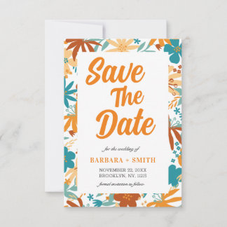 Reserve A Data Retro Charm Abstrato Bright Bold Wildflower