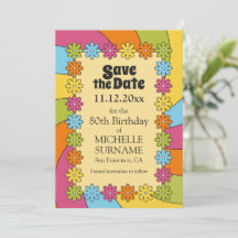 Retro Colorful Flowers 60s Groovy Theme Inspired 