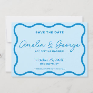 Reserve A Data Retro de onda azul