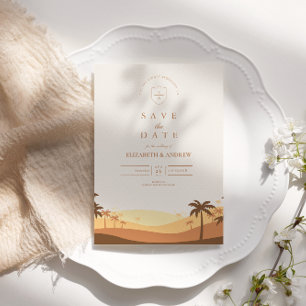 Reserve A Data Retro Desert Sunset Wedding