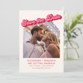 Reserve A Data Retro Modern Groovy Bold Pink Red 2 Photo