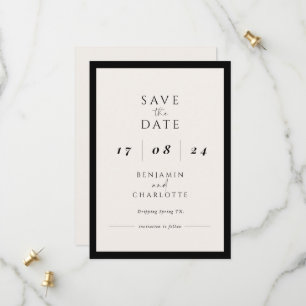 Reserve A Data Retro Simples Casamento Preto e Branco Salvar a da