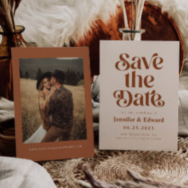 Reserve A Data Retro Terracotta Wedding