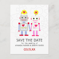 Robots Weding The Date Card