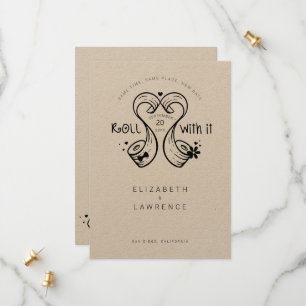 Reserve A Data Rolar com o Coração do Roll de Papel da Noiva e do