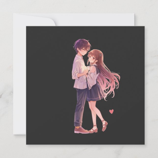 Reserve A Data Romantic Anime Couple - Cute Aesthetic Lovers Art  (Frente)